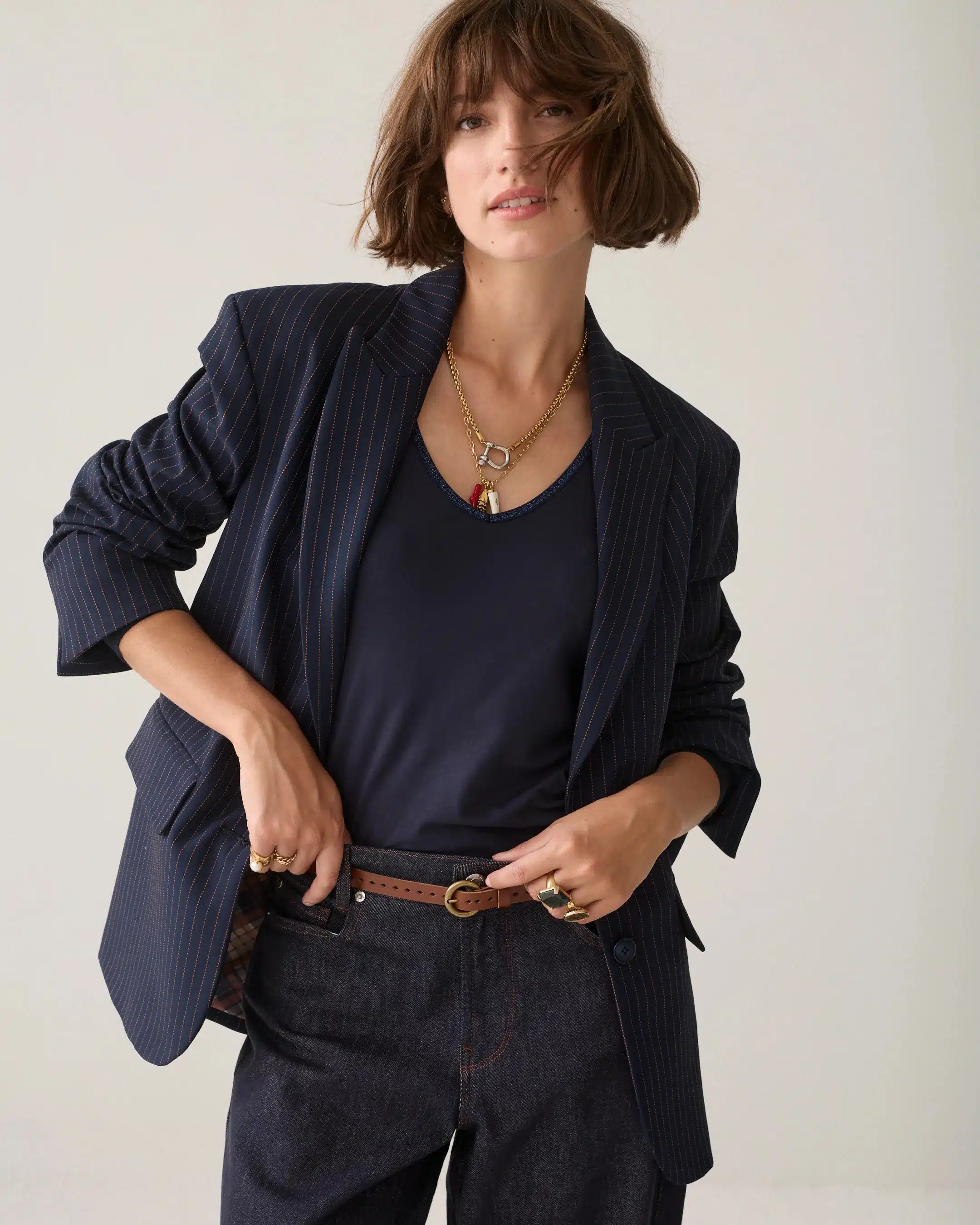 Summum Woman - Blazer Viscose blend stripe - Midnight Blue
