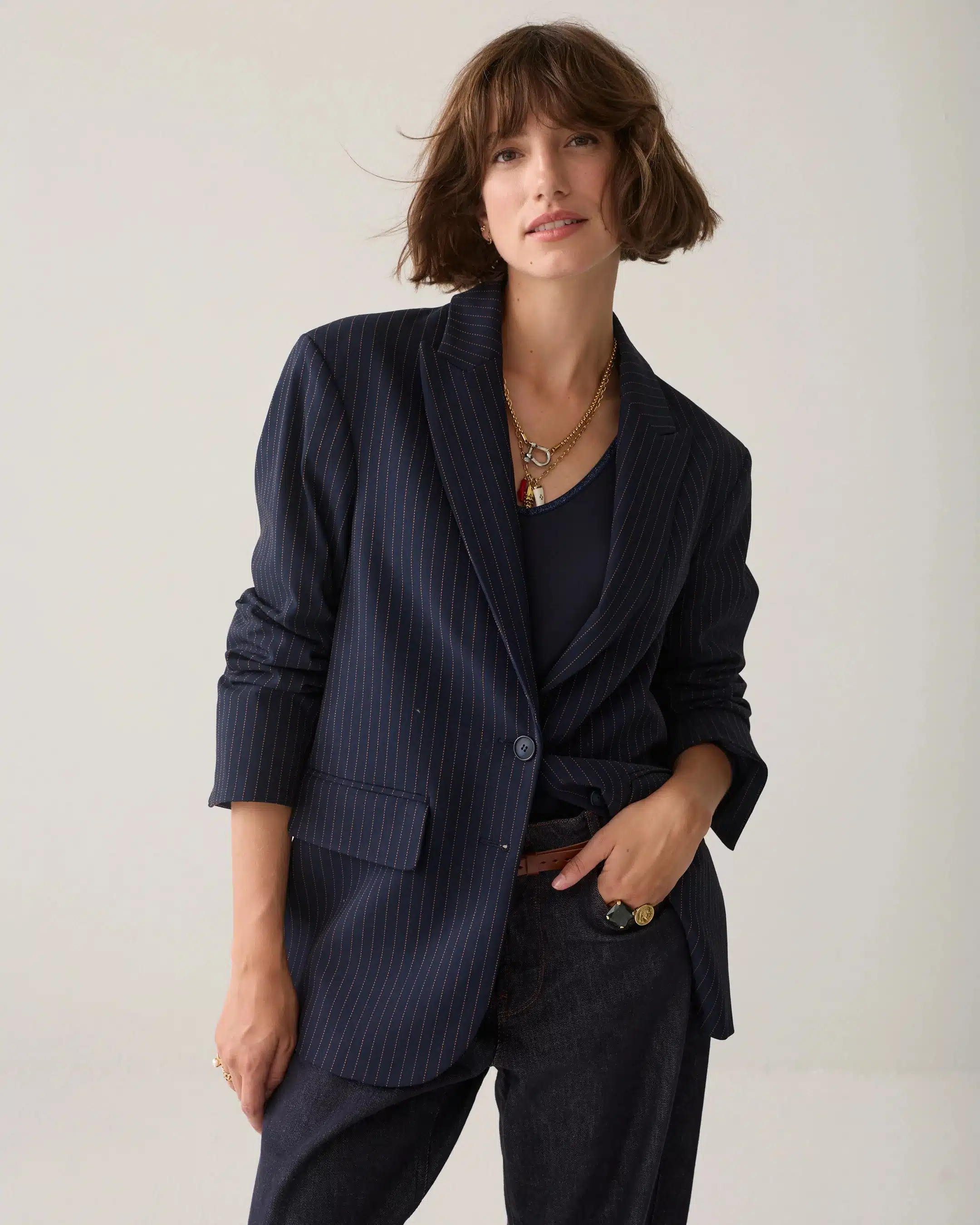 Summum Woman - Blazer Viscose blend stripe - Midnight Blue