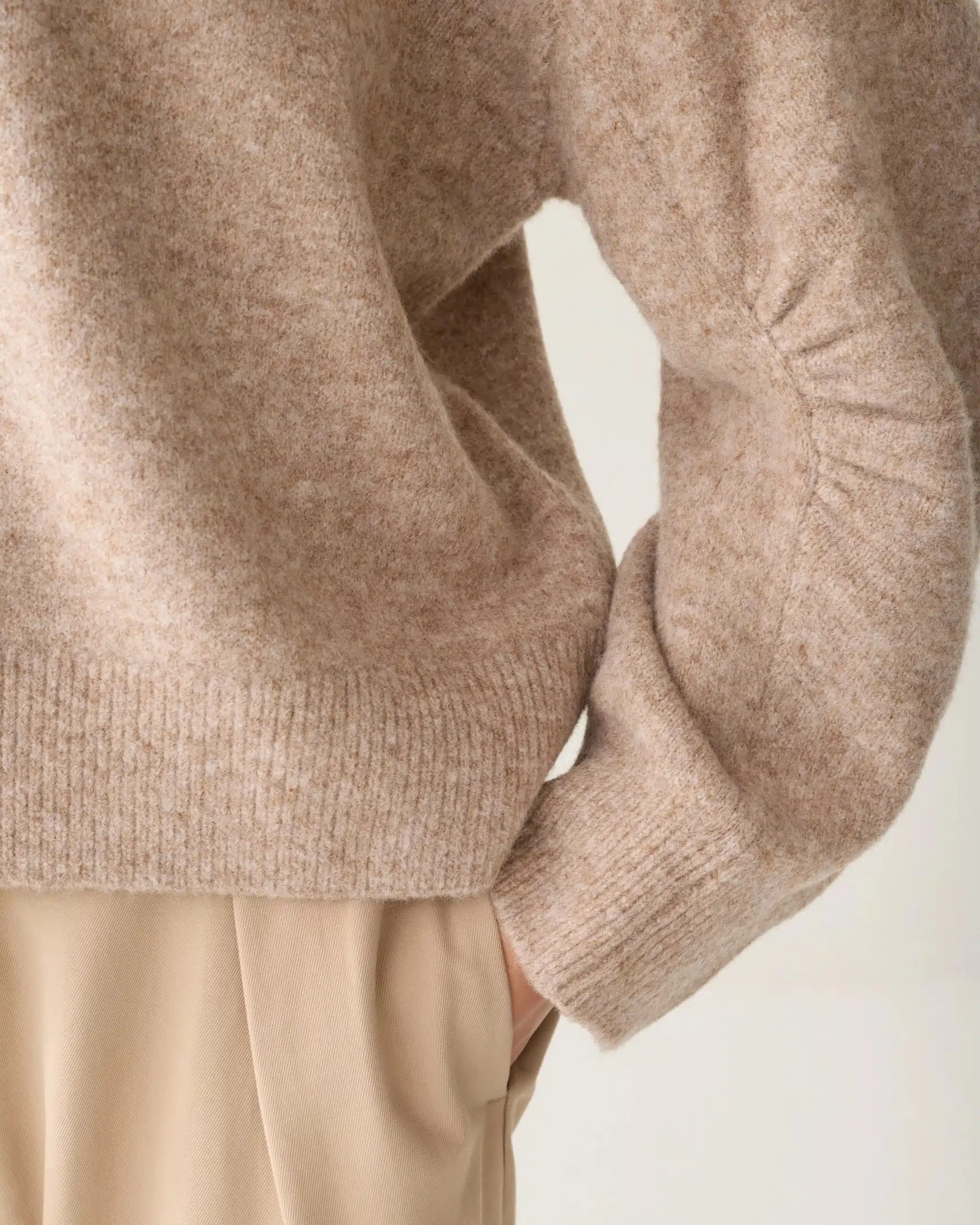 Summum Woman - Boxy sweater Wool elastane blend knit - Light Taupe