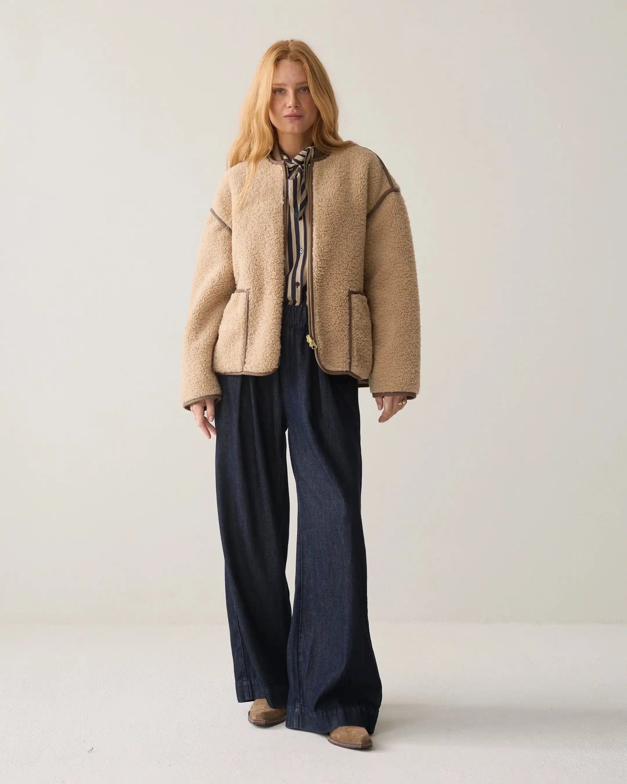 Summum Woman - Jacket Bonded teddy - Light Taupe