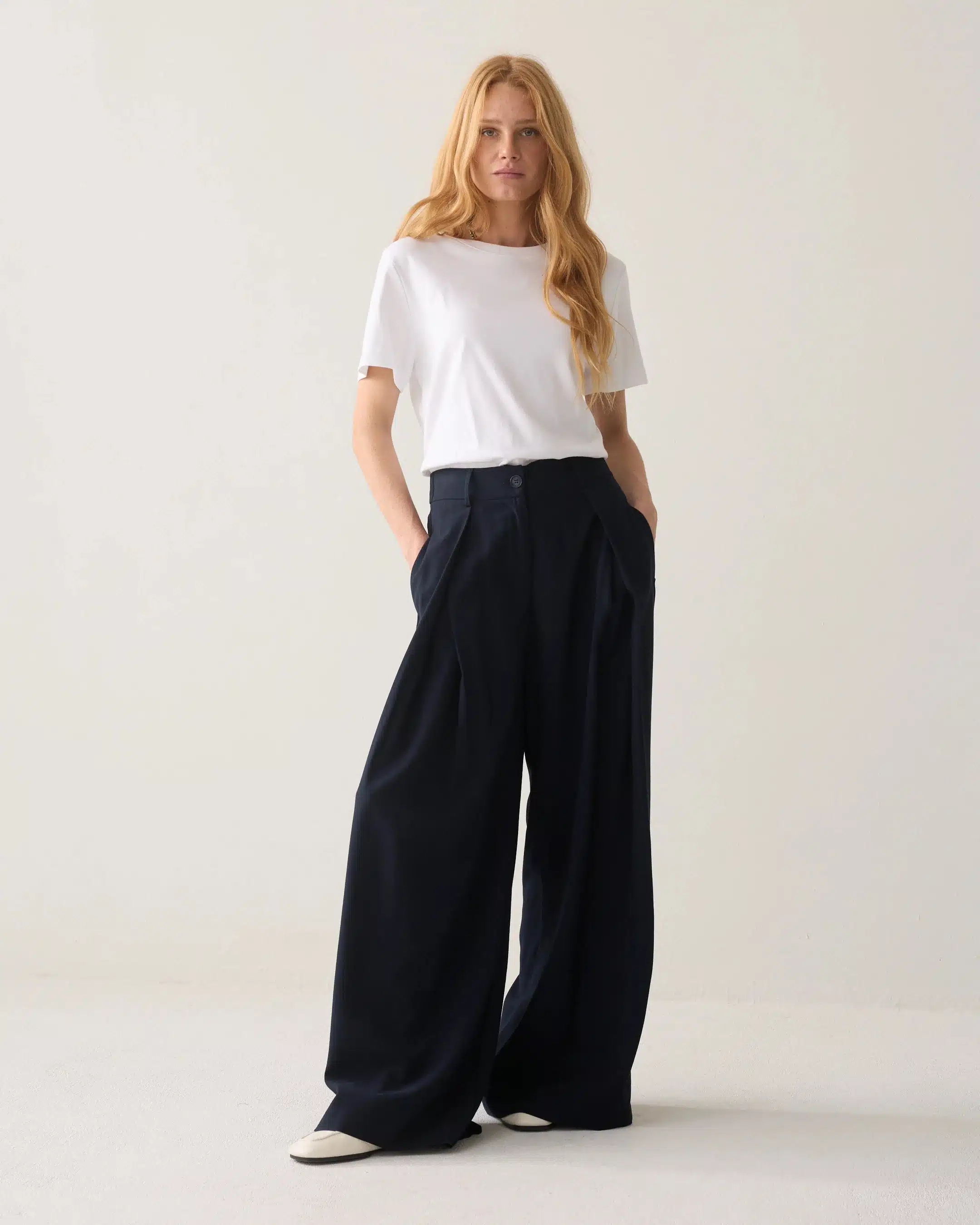 Summum Woman - Trousers Viscose twill - Midnight Blue