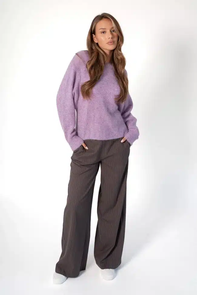 Corel - Lior pants wide Stripe - Dewberry