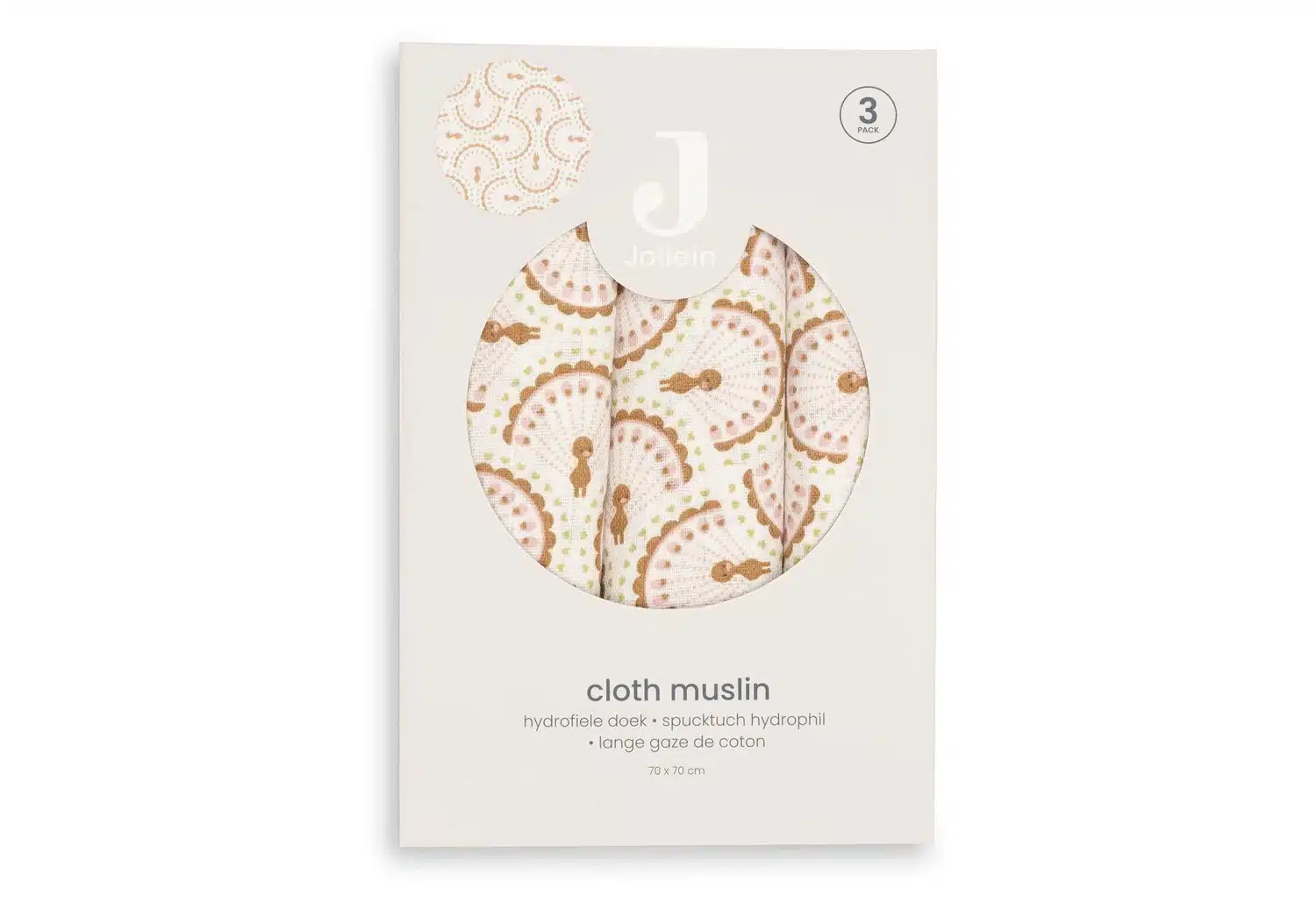Jollein - 3x Hydrofiele Multidoek 70x70cm – Lovely Birds