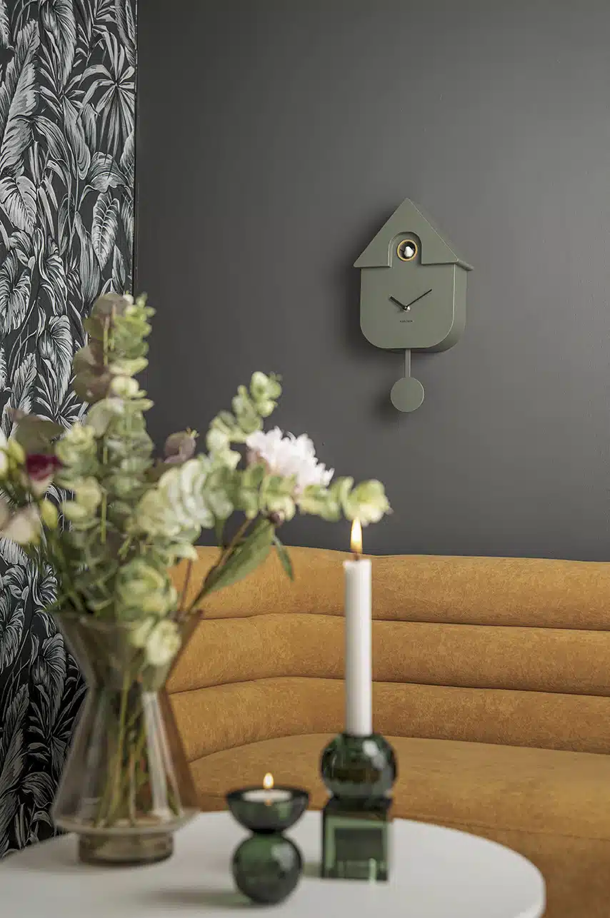 Karlsson - Wall Clock Modern Cuckoo Oro - Jungle Green