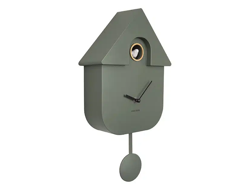 Karlsson - Wall Clock Modern Cuckoo Oro - Jungle Green