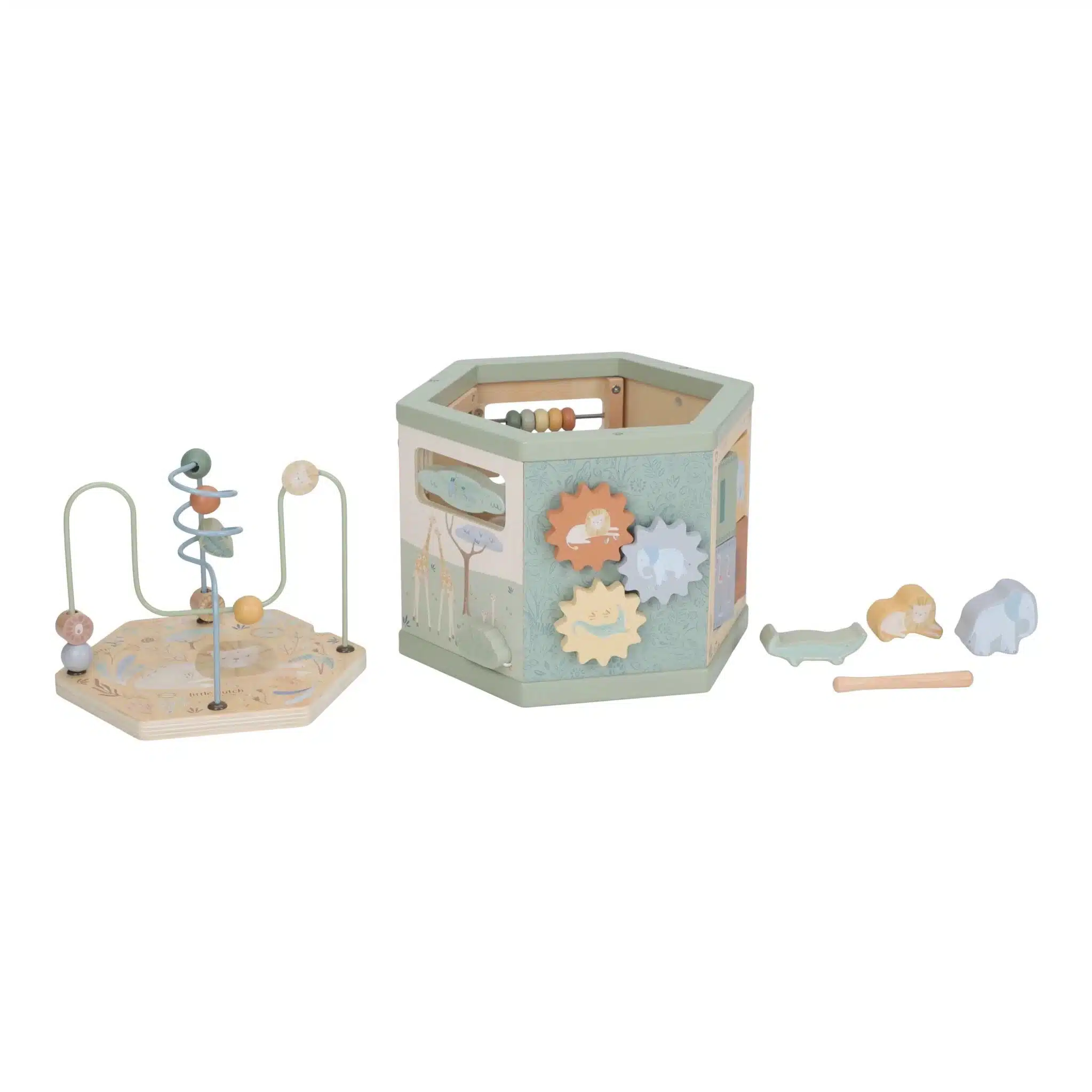 Little Dutch - Houten Activiteiten Zeshoek - Safari Friends