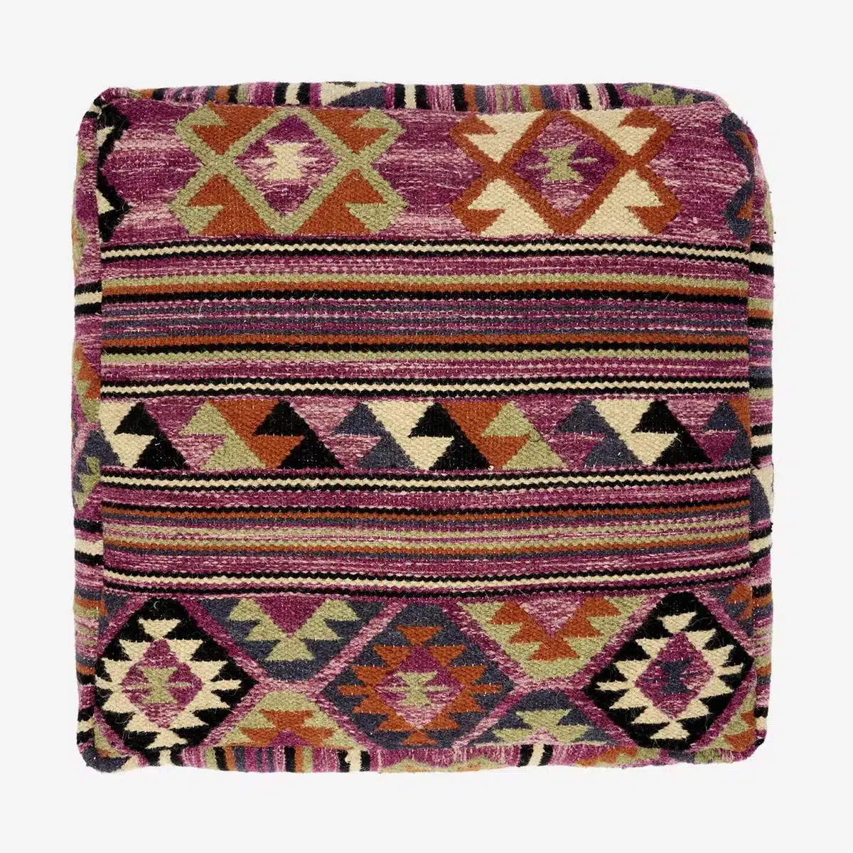 Madam Stoltz - Handwoven jute pouf - Plum