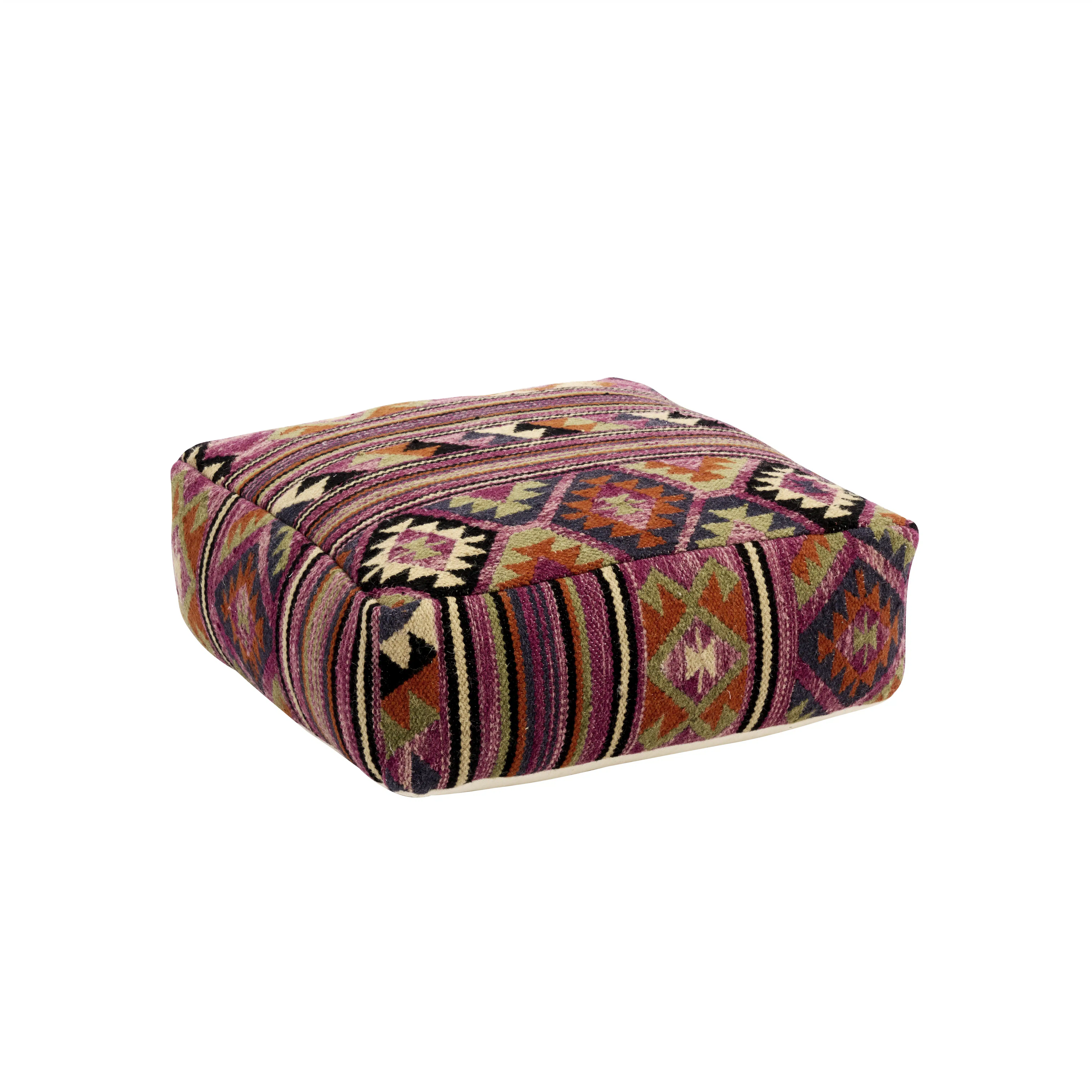 Madam Stoltz - Handwoven jute pouf - Plum