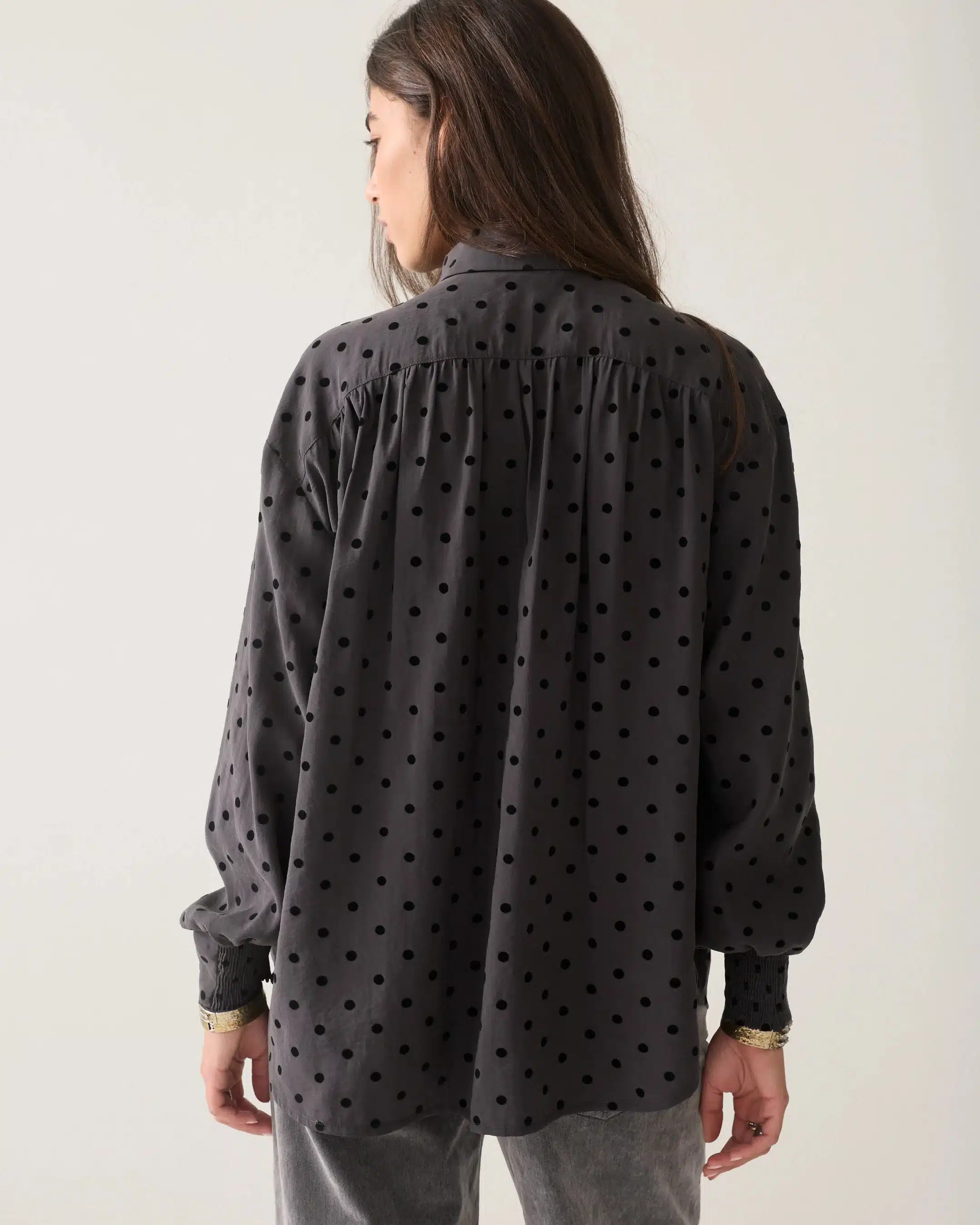 Summum Woman - Blouse Dot flock print - Black