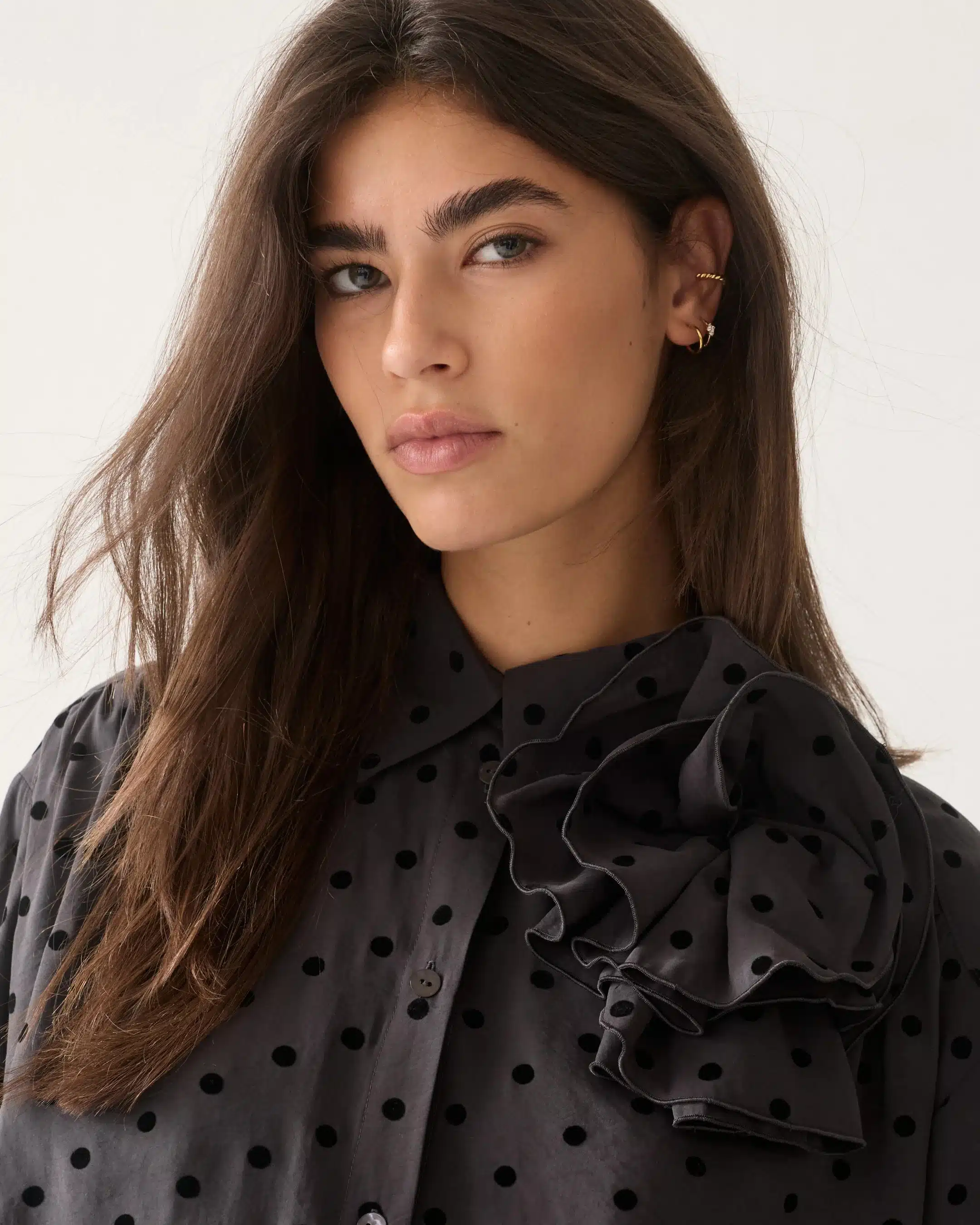 Summum Woman - Blouse Dot flock print - Black