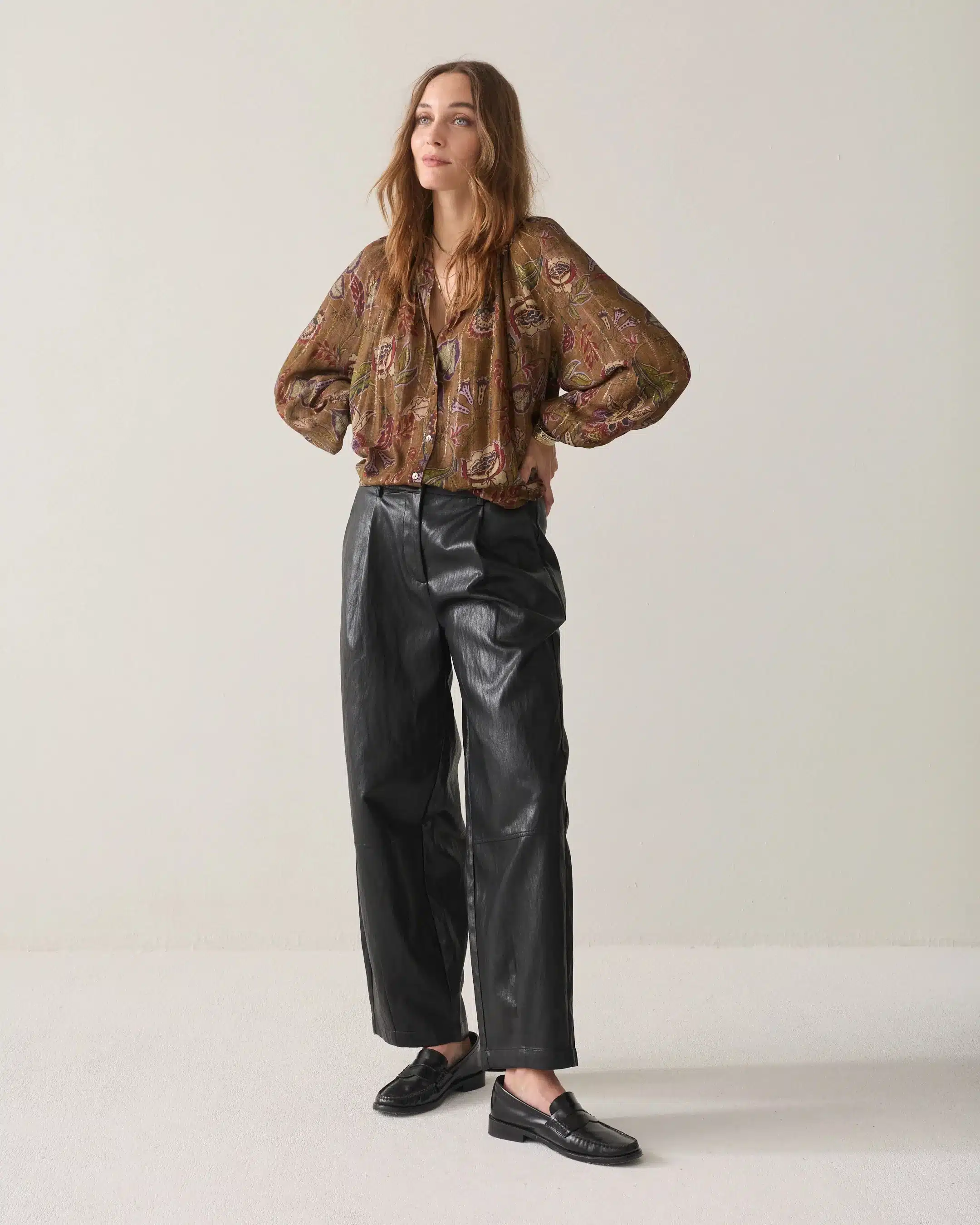 Summum Woman - Blouse Flower print - Sepia Brown
