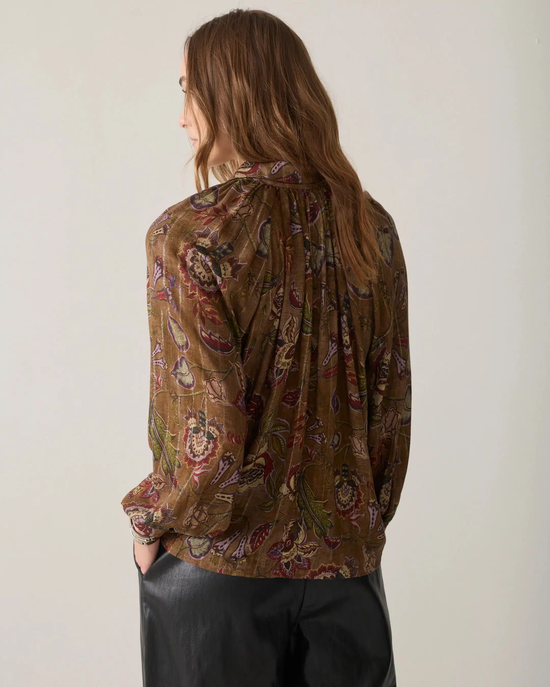 Summum Woman - Blouse Flower print - Sepia Brown